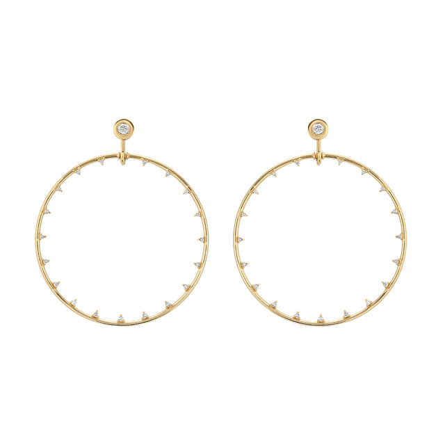 Nancy Newberg Diamond Dot Circle Earrings - Broken English Jewelry