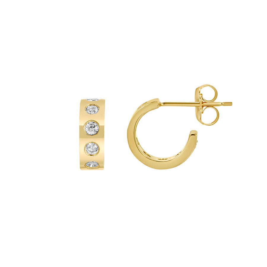 Nancy Newberg Dotted Diamond Hoop Earrings - Earrings - Broken English Jewelry