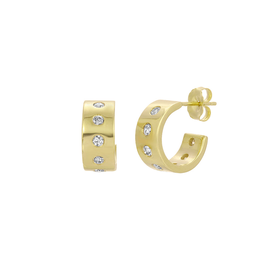Nancy Newberg Diamond Dot Hoops - Large - Earrings - Broken English Jewelry