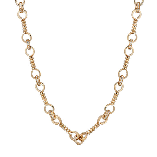 Twist Bar Link Necklace - Diamond - Main Img