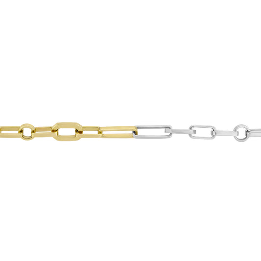 Mixed Link Chain Necklace - Yellow Gold & Silver