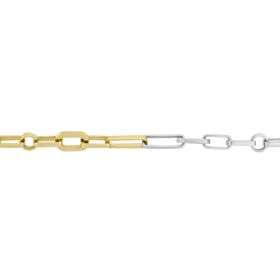 Nancy Newberg Mixed Link Chain Necklace - Yellow Gold & Silver - Necklaces - Broken English Jewelry