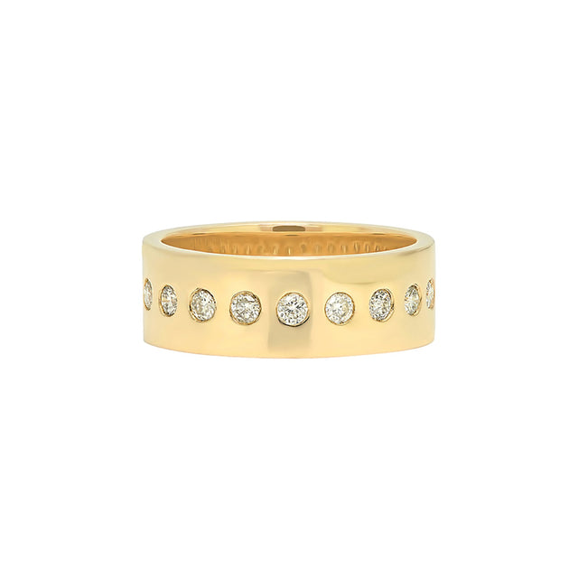 Nancy Newberg Cigar Band with Center Row Diamonds - Small - Broken English Jewelry