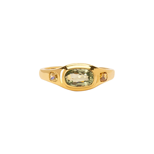 Neptune Oval Ring - Sapphire & Diamond - Main Img