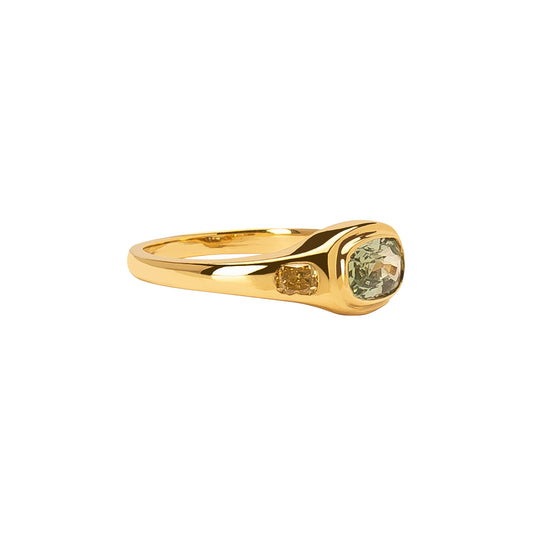 Neptune Oval Ring - Sapphire & Diamond