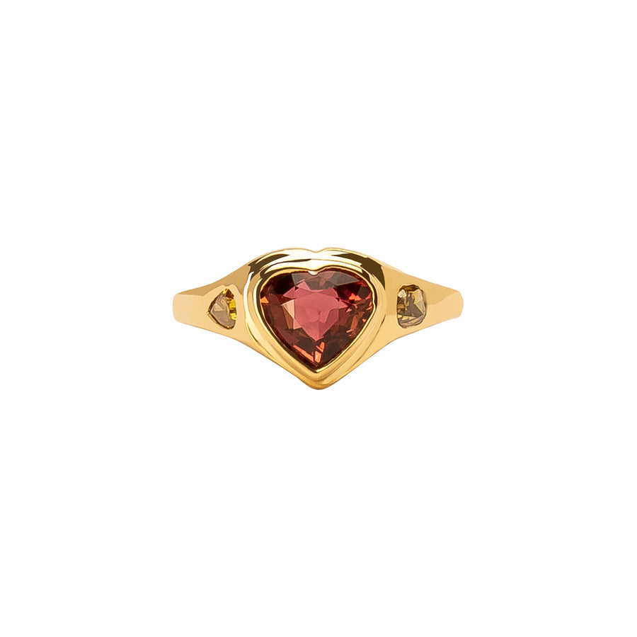 Xiao Wang Neptune Heart Ring - Tourmaline & Diamond - Earrings - Broken English Jewelry
