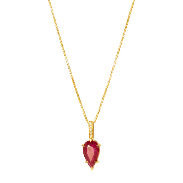 YI Collection Arrow Necklace - Ruby & Diamond - Necklaces - Broken English Jewelry