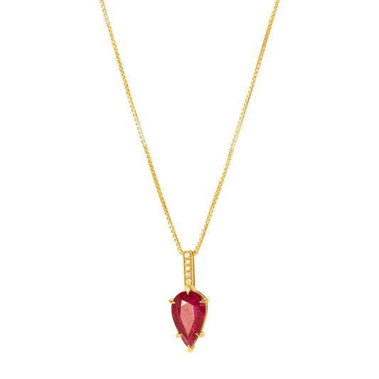 Arrow Necklace - Ruby & Diamond - Main Img