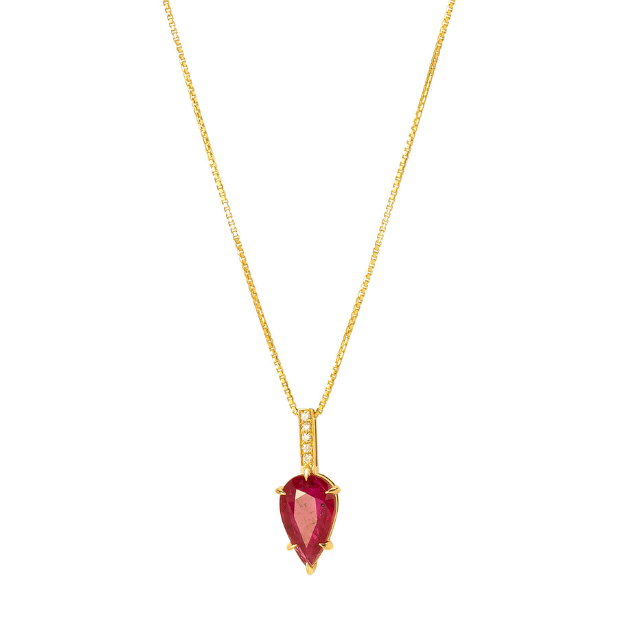 YI Collection Arrow Necklace - Ruby & Diamond - Necklaces - Broken English Jewelry