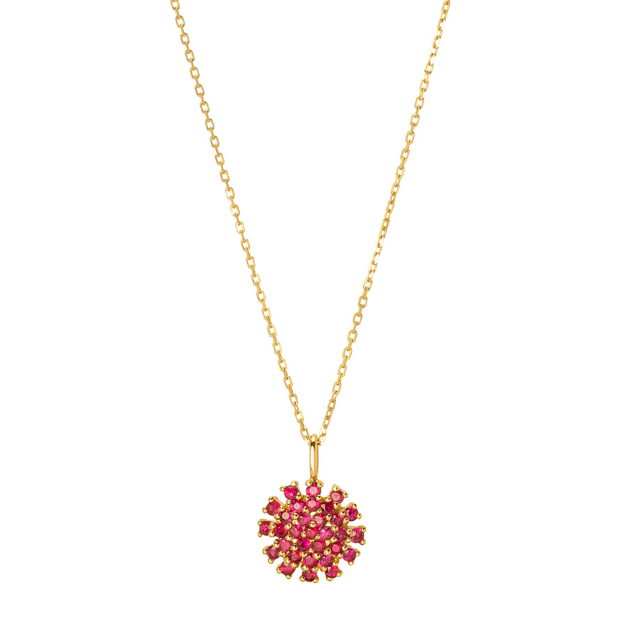 YI Collection Flower Necklace - Ruby - Necklaces - Broken English Jewelry
