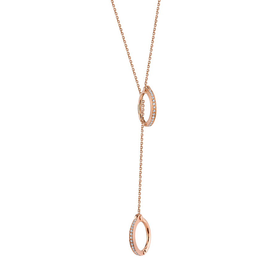 Borgioni Handcuff Lariat Diamond Necklace - Rose Gold - Necklaces - Broken English Jewelry