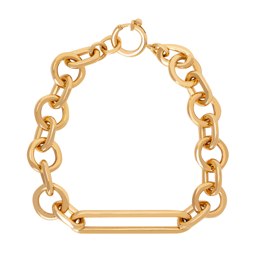 Foundrae Mixed Oversized Clip Bracelet - Yellow Gold - Broken English Jewelry