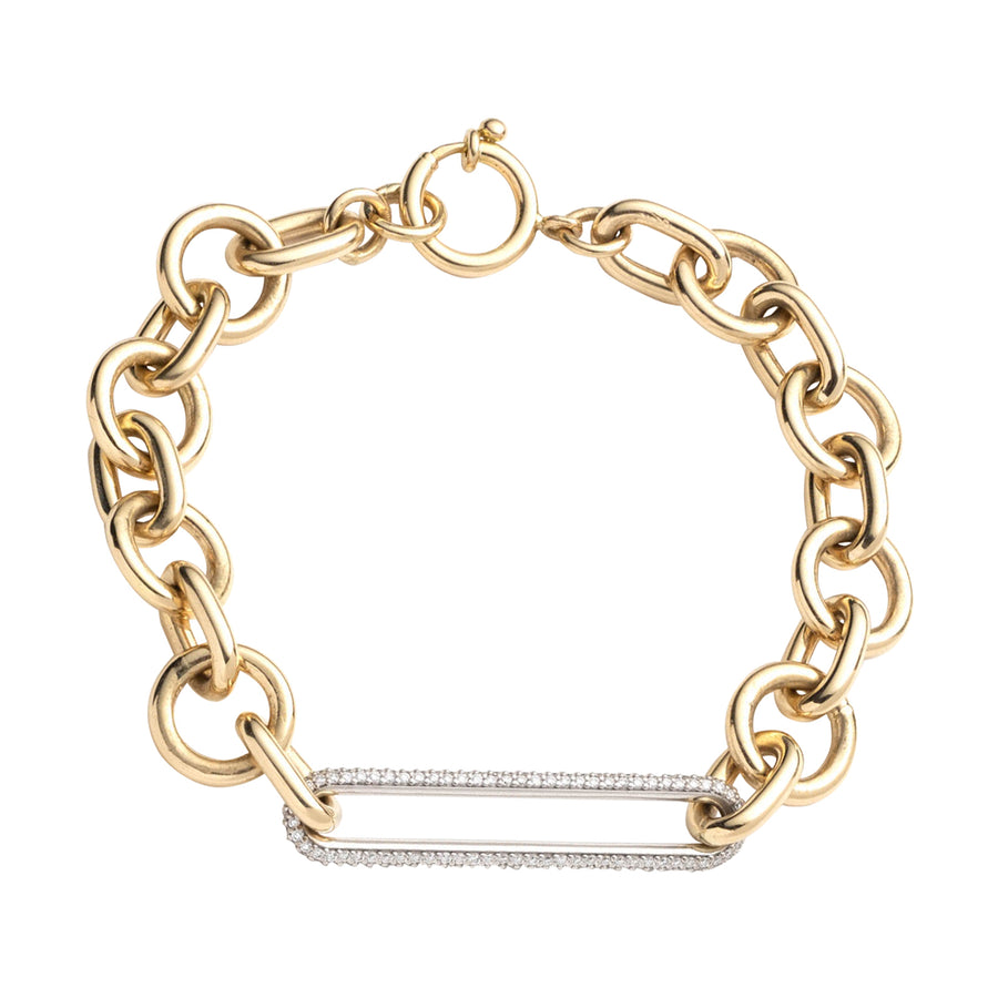 Foundrae Oversized Pave Clip Bracelet - Broken English Jewelry