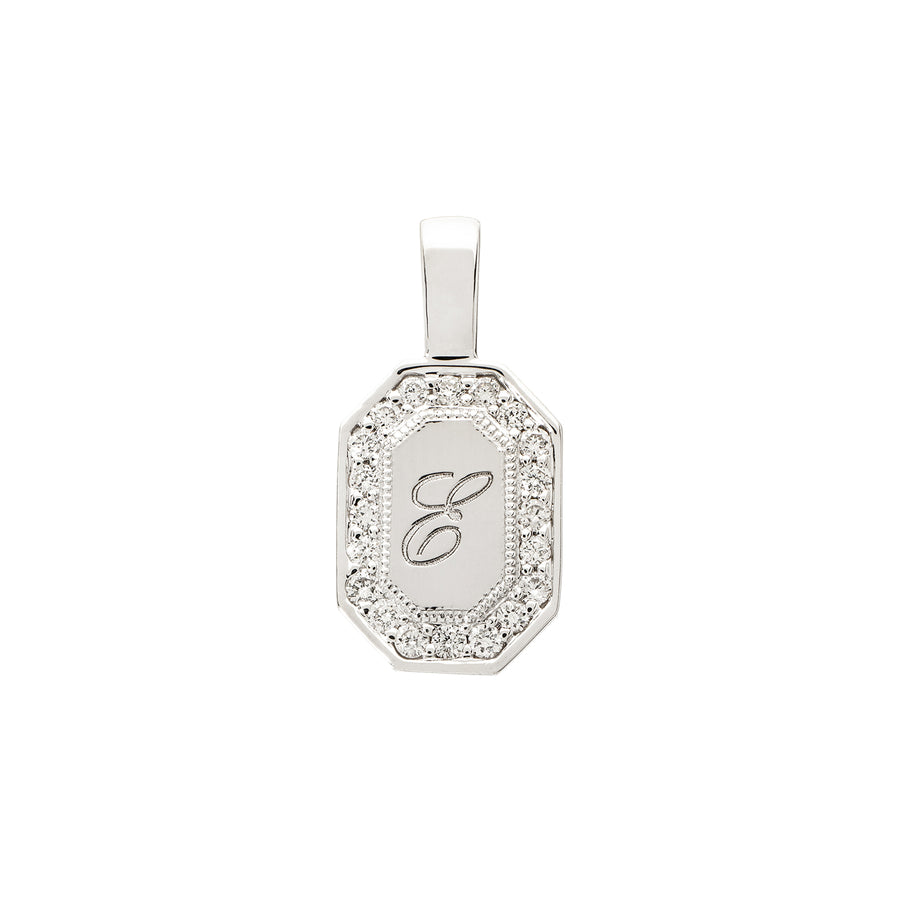 Sethi Couture P.S. Small Tag Diamond Charm - White Gold - Charms & Pendants - Broken English Jewelry