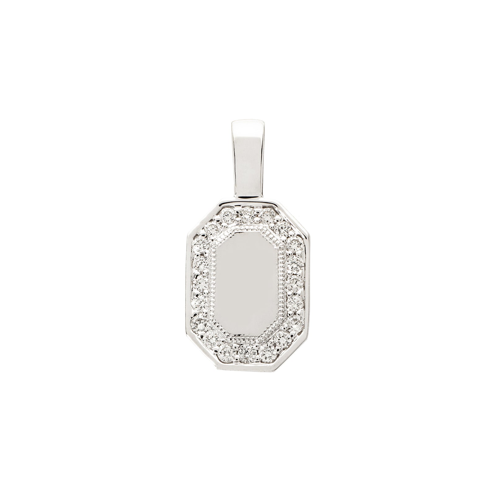Sethi Couture P.S. Small Tag Diamond Charm - White Gold - Charms & Pendants - Broken English Jewelry
