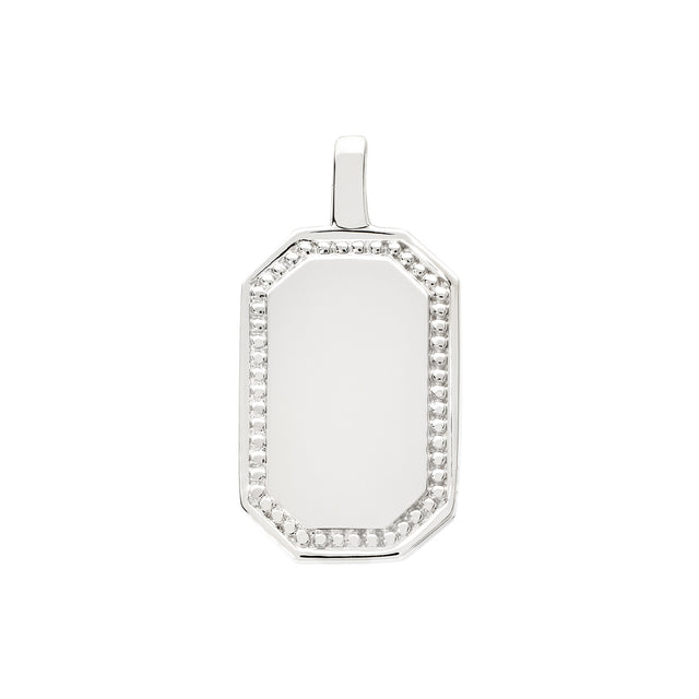 Sethi Couture P.S. Large Tag Charm - White Gold - Charms & Pendants - Broken English Jewelry