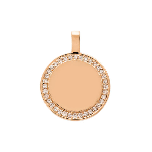 P.S. Large Round Diamond Charm - Rose Gold - Main Img