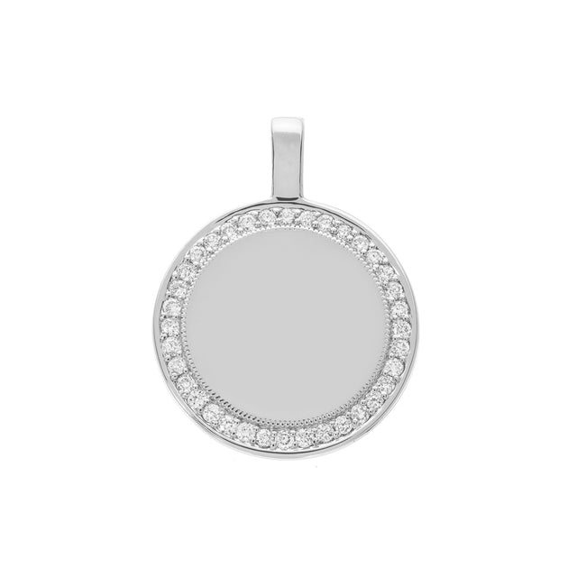 Sethi Couture P.S. Large Round Diamond Charm - White Gold - Charms & Pendants - Broken English Jewelry