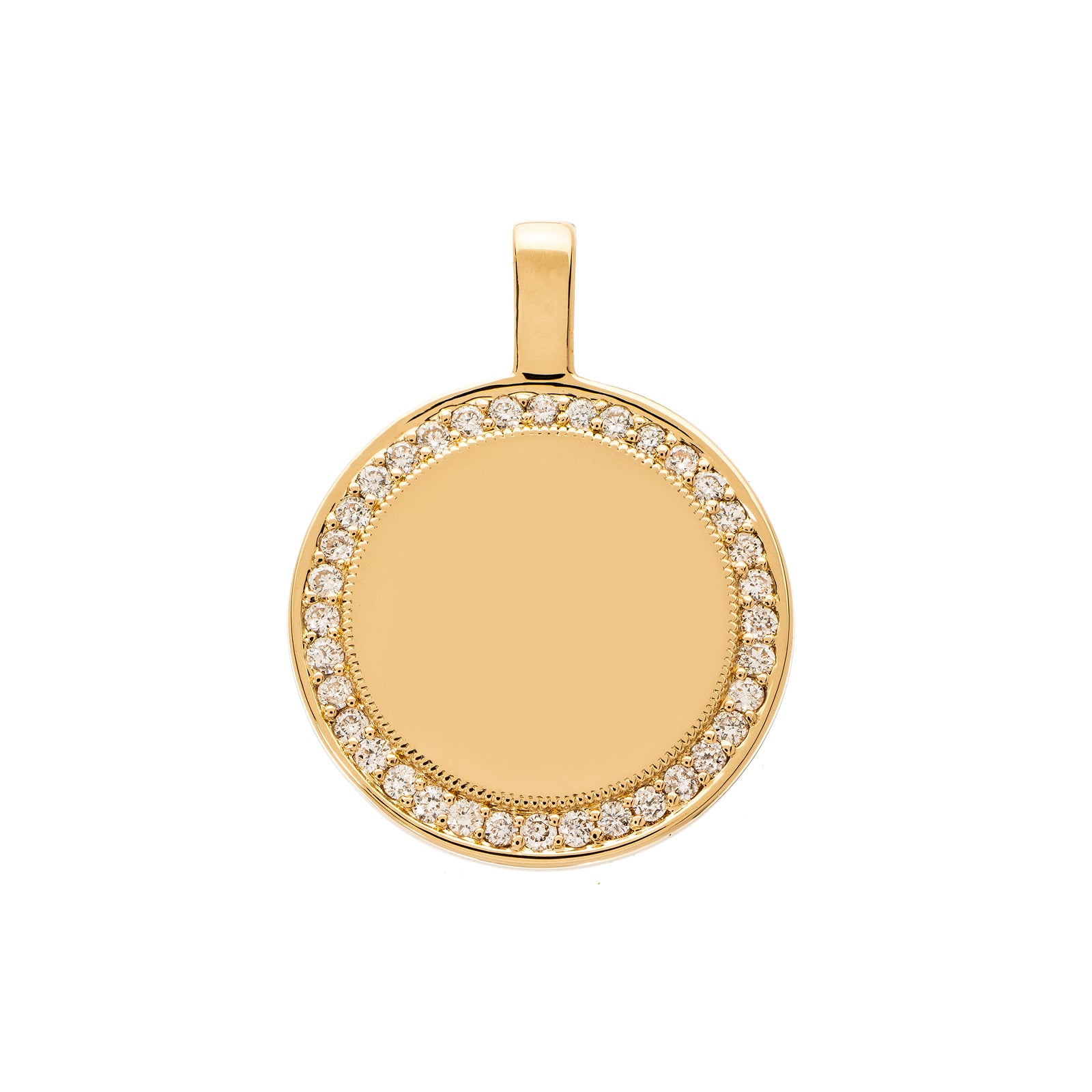 Sethi Couture P.S. Large Round Diamond Charm - Yellow Gold - Charms & Pendants - Broken English Jewelry