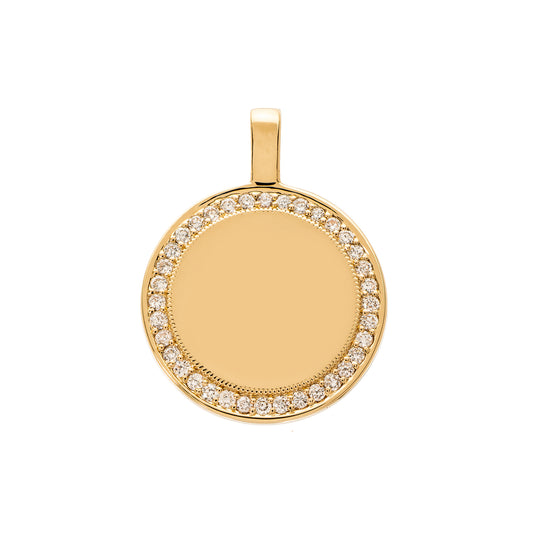 P.S. Large Round Diamond Charm - Yellow Gold - Main Img
