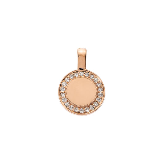 P.S. Small Round Diamond Charm - Rose Gold - Main Img