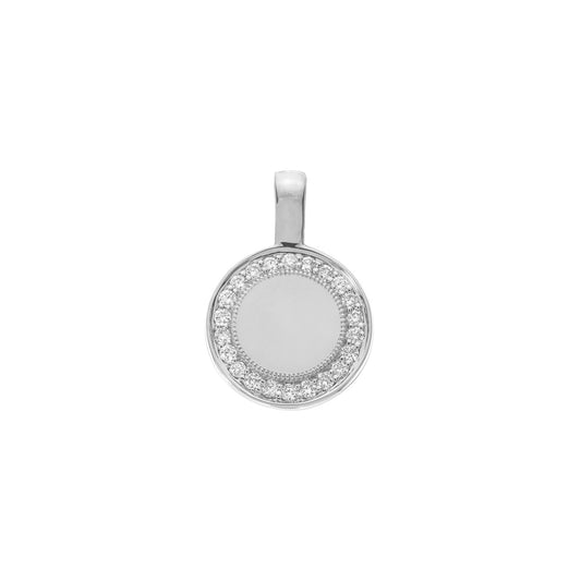 P.S. Small Round Diamond Charm - White Gold - Main Img
