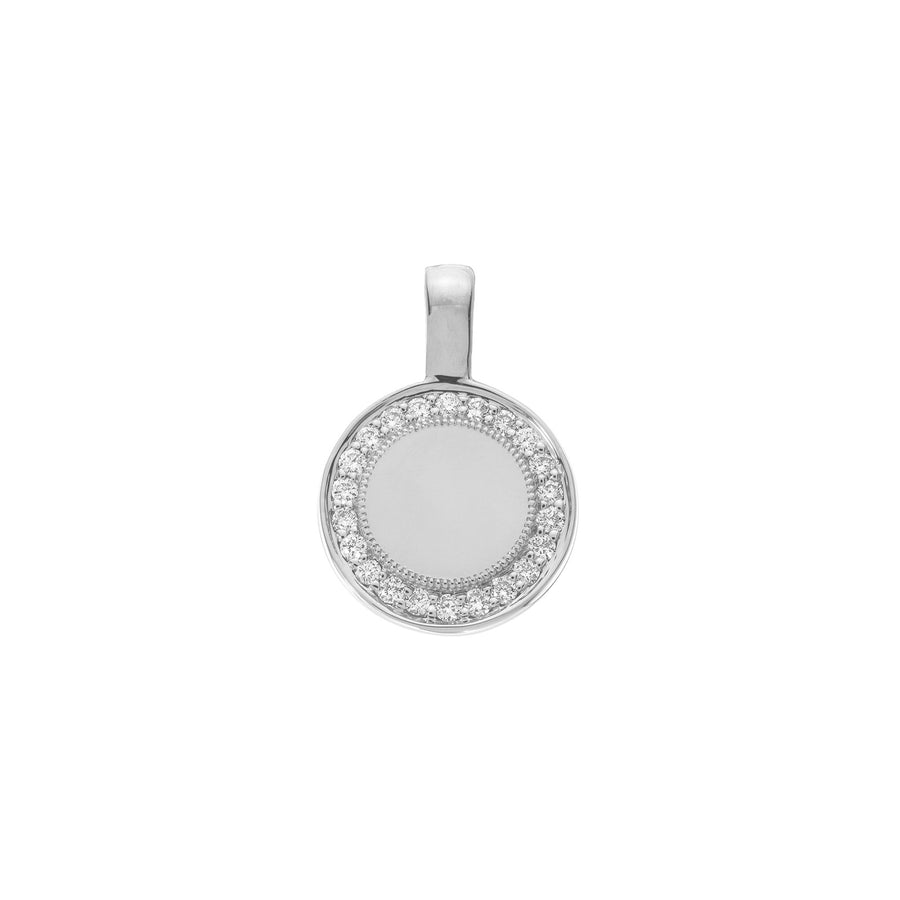 Sethi Couture P.S. Small Round Diamond Charm - White Gold - Charms & Pendants - Broken English Jewelry