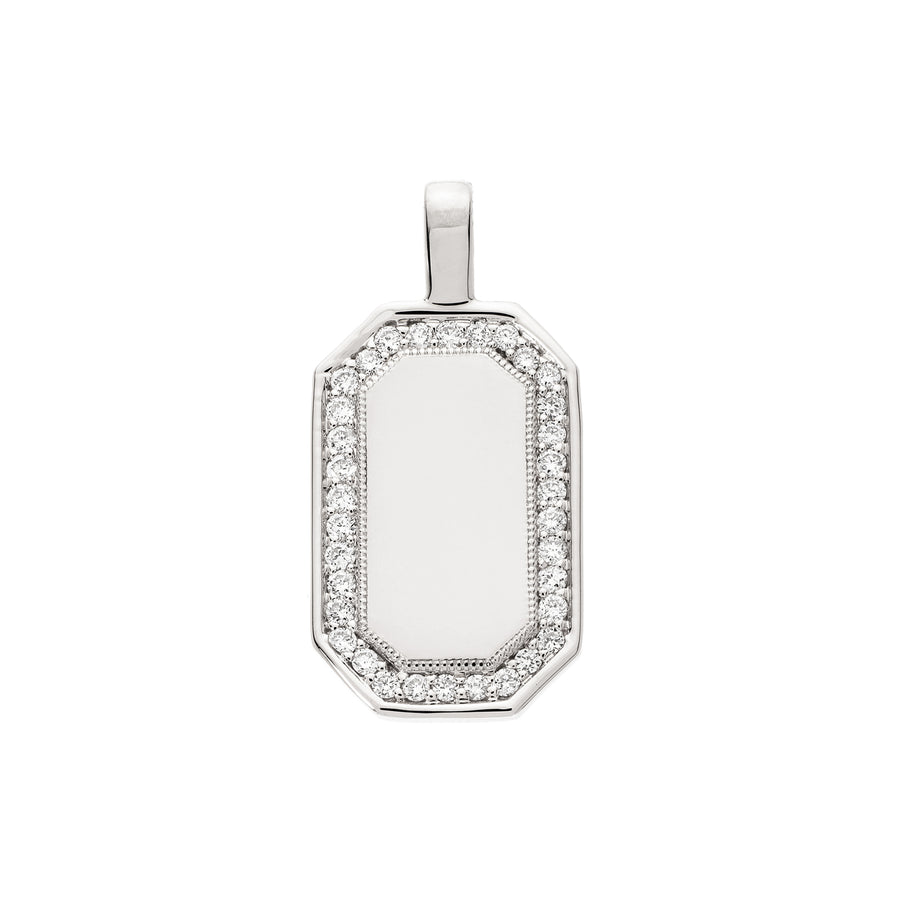 Sethi Couture P.S. Large Tag Diamond Charm - White Gold - Charms & Pendants - Broken English Jewelry