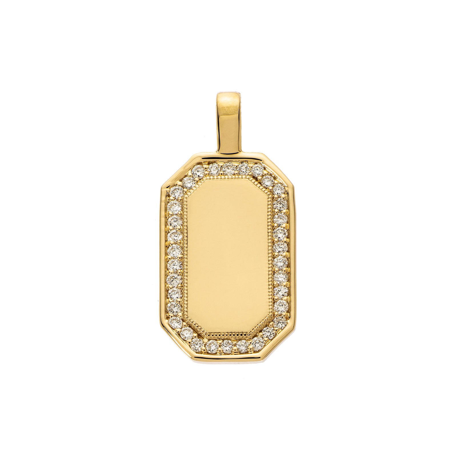 Sethi Couture P.S. Large Tag Diamond Charm - Yellow Gold - Charms & Pendants - Broken English Jewelry