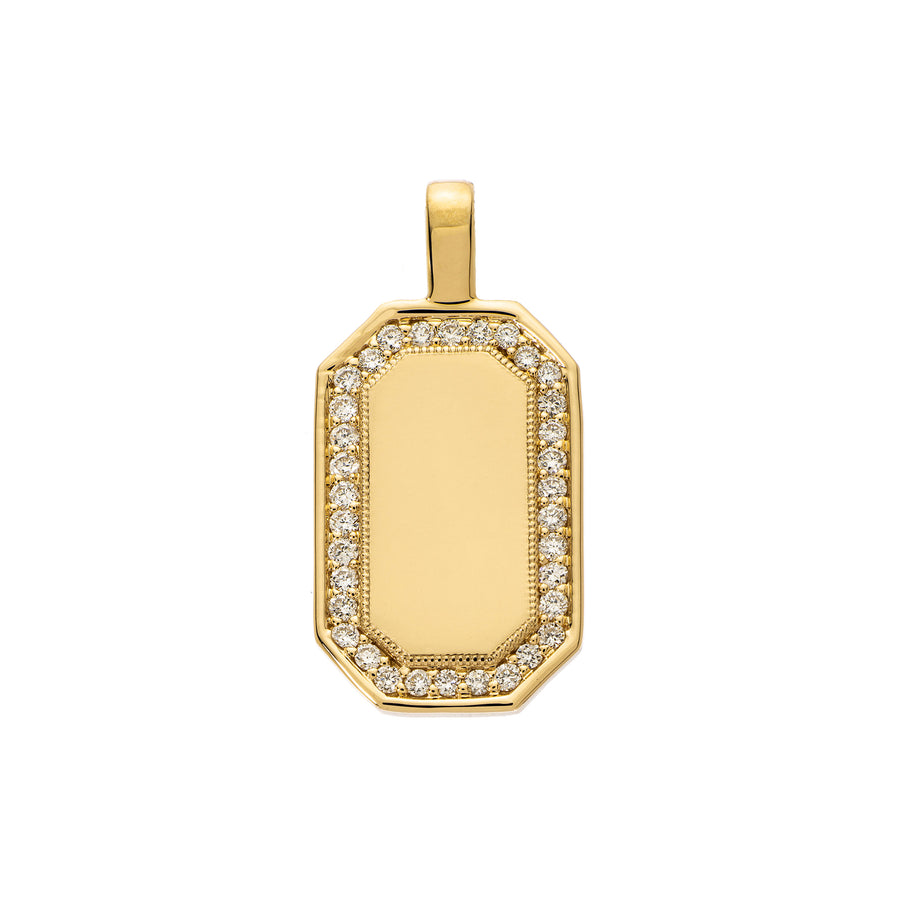 Sethi Couture P.S. Large Tag Diamond Charm - Yellow Gold - Charms & Pendants - Broken English Jewelry
