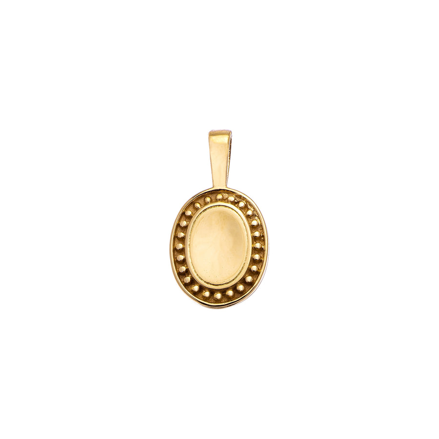 Sethi Couture P.S. Small Oval Charm - Yellow Gold - Charms & Pendants - Broken English Jewelry