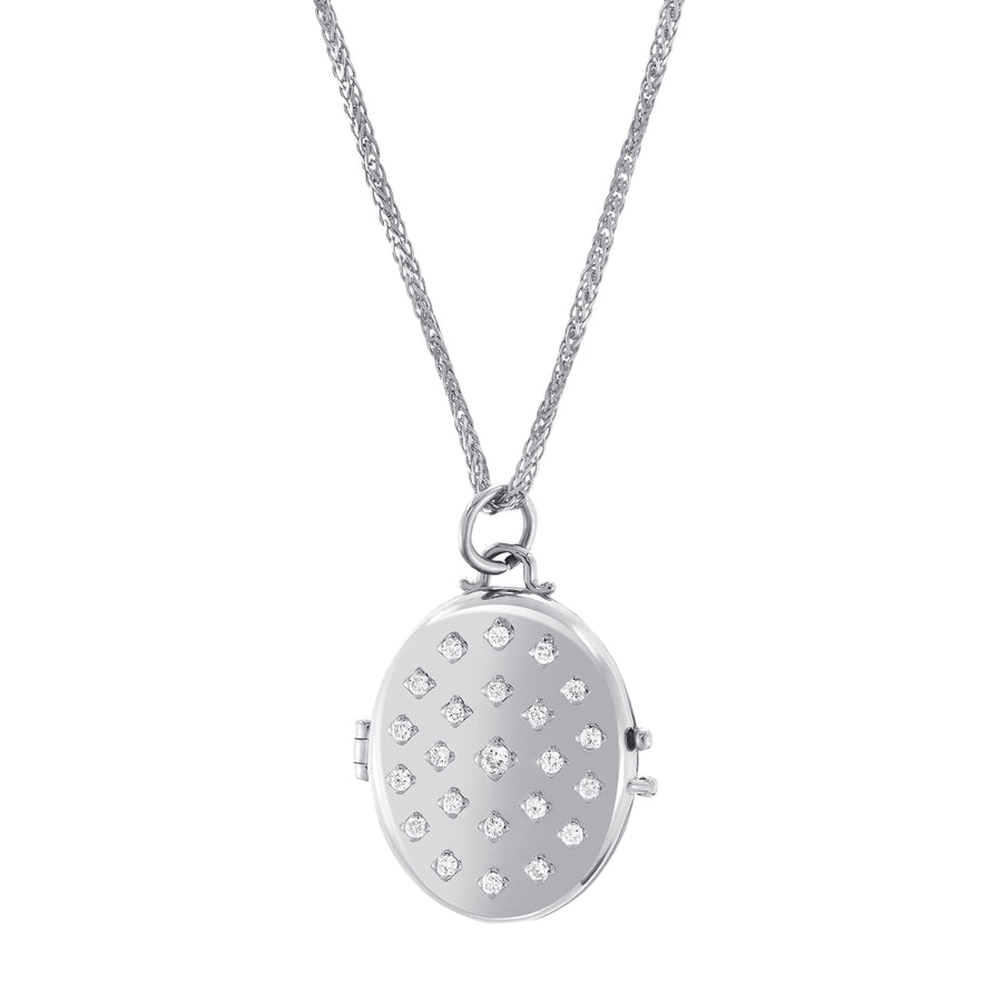 Carbon & Hyde Etoile Locket Necklace - White Gold - Necklaces - Broken English Jewelry