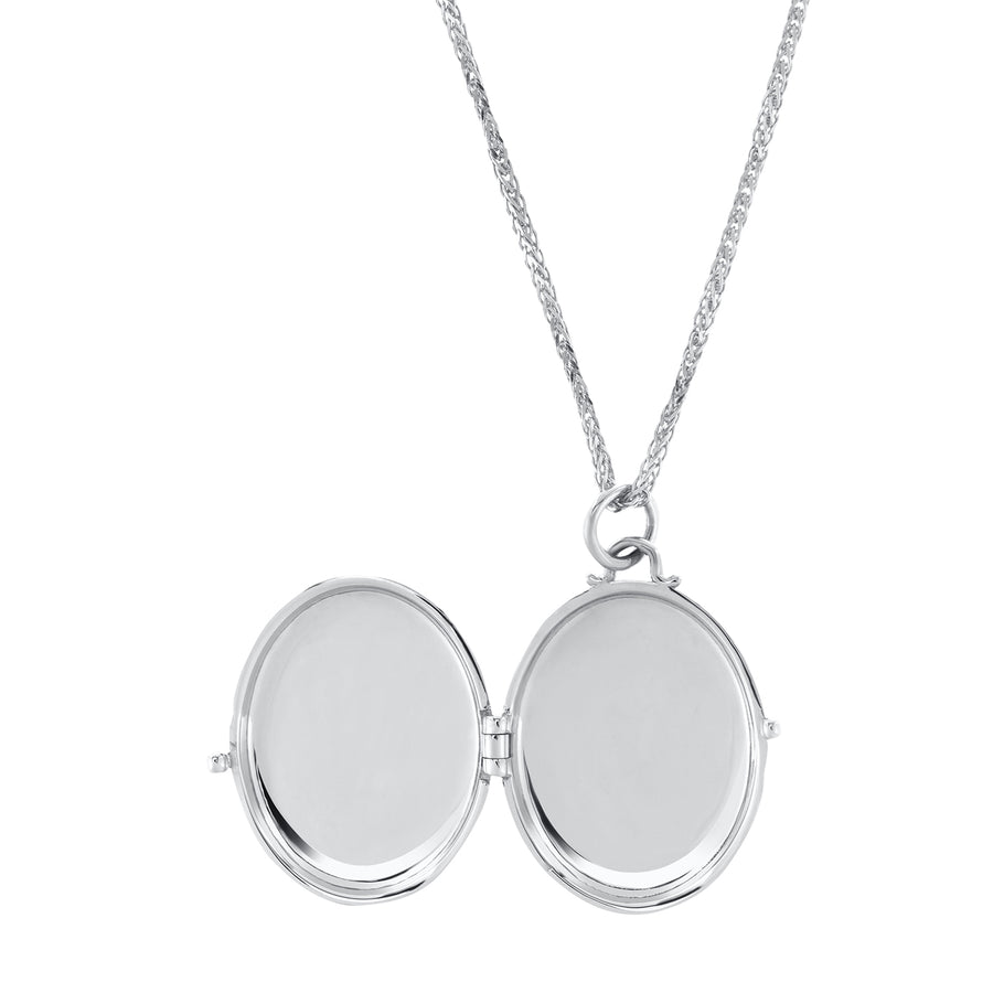 Carbon & Hyde Etoile Locket Necklace - White Gold - Necklaces - Broken English Jewelry