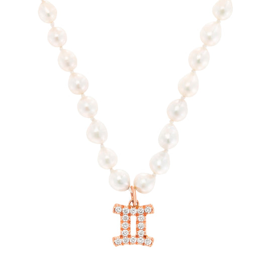 Zodiac Pearl Necklace - Rose Gold - Main Img