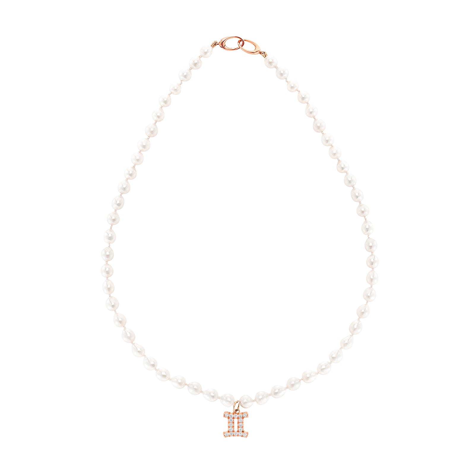 Carbon & Hyde Zodiac Pearl Necklace - Rose Gold - Necklaces - Broken English Jewelry