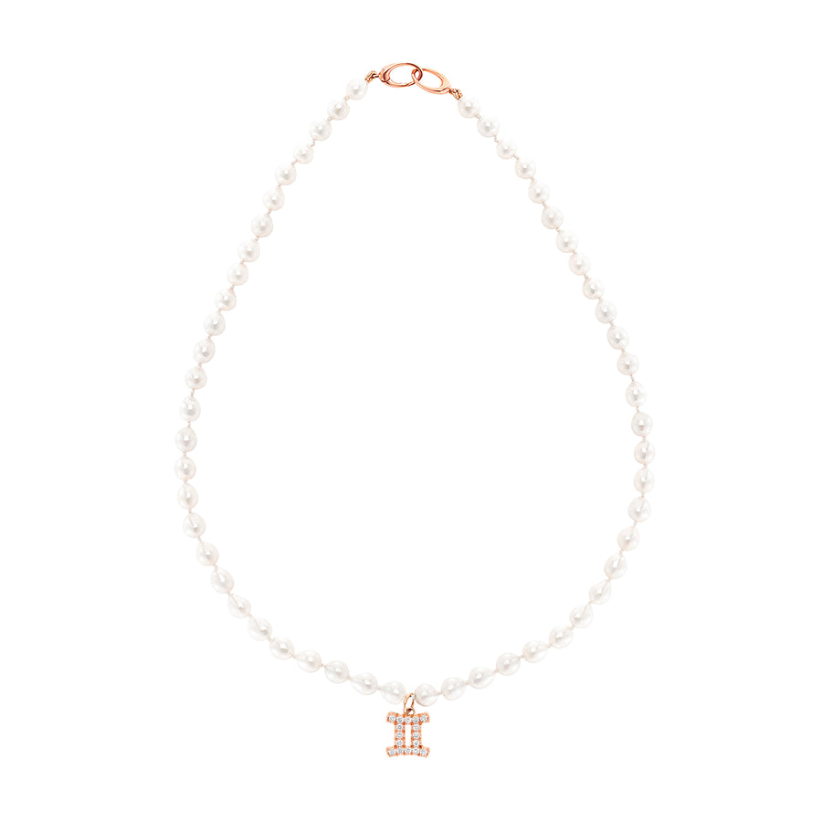 Carbon & Hyde Zodiac Pearl Necklace - Rose Gold - Necklaces - Broken English Jewelry