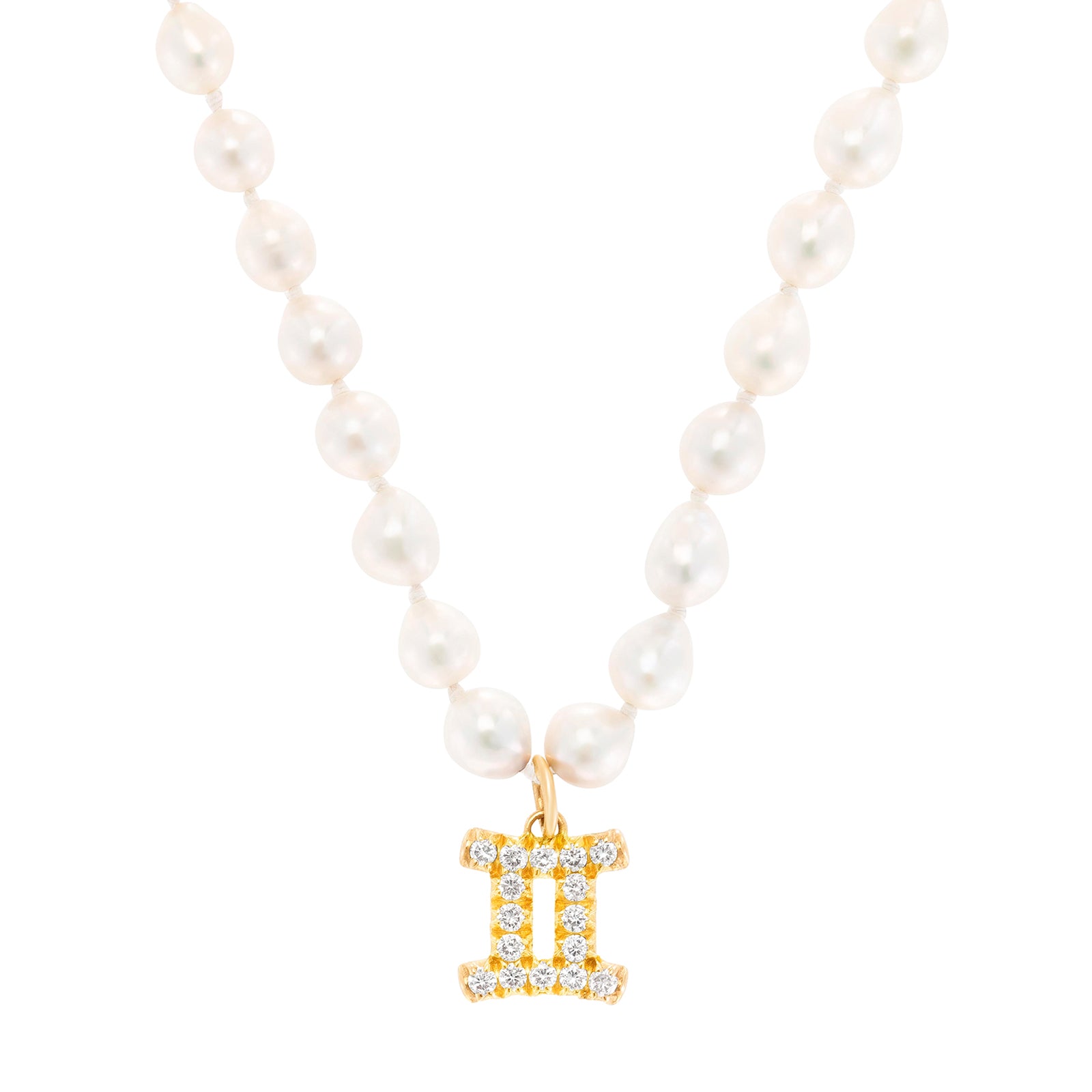 Carbon & Hyde Zodiac Pearl Necklace - Yellow Gold - Necklaces - Broken English Jewelry