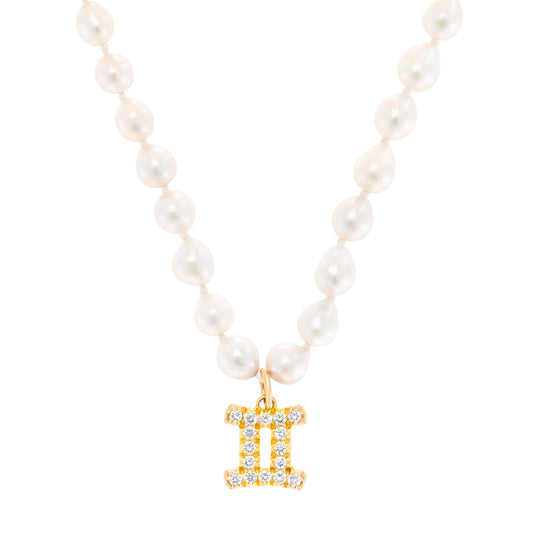 Zodiac Pearl Necklace - Yellow Gold - Main Img