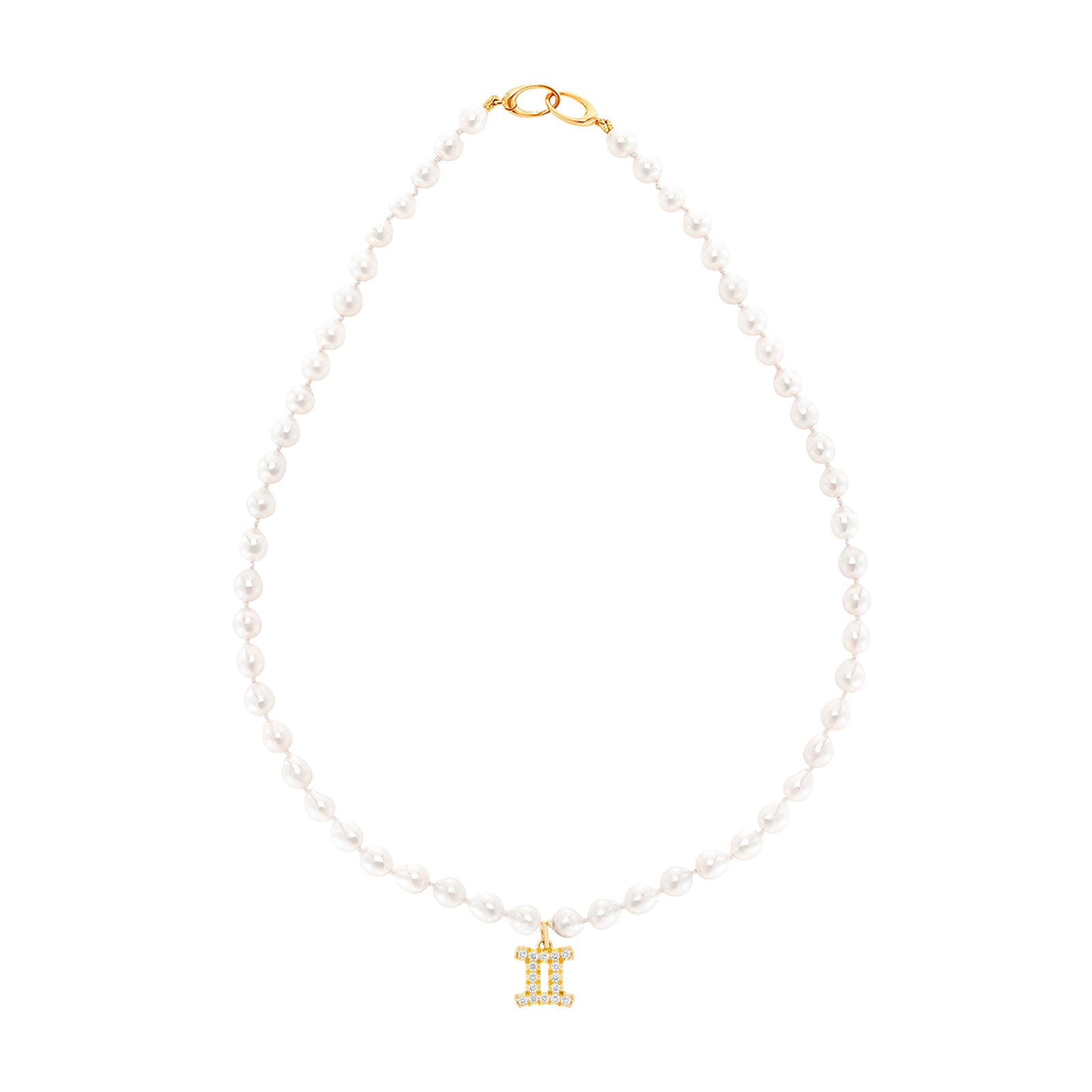 Carbon & Hyde Zodiac Pearl Necklace - Yellow Gold - Necklaces - Broken English Jewelry