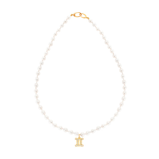 Zodiac Pearl Necklace - Yellow Gold