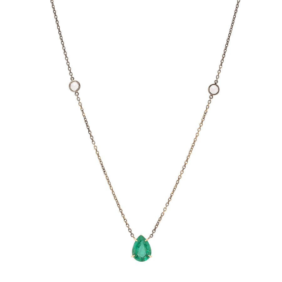 Ara Vartanian Pendant Necklace - Emerald & Sapphire - Broken English Jewelry