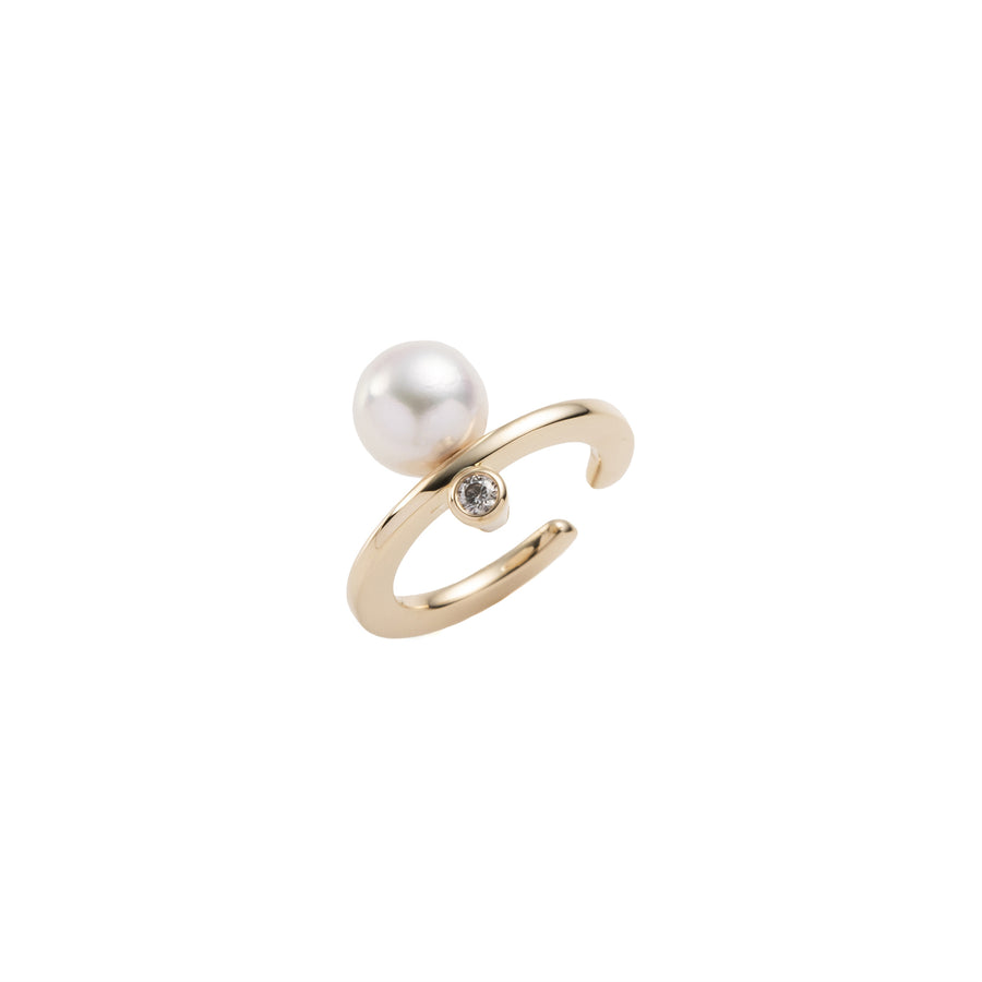 Hirotaka Bumble Bee Ear Cuff - Pearl & Diamond - Broken English Jewelry
