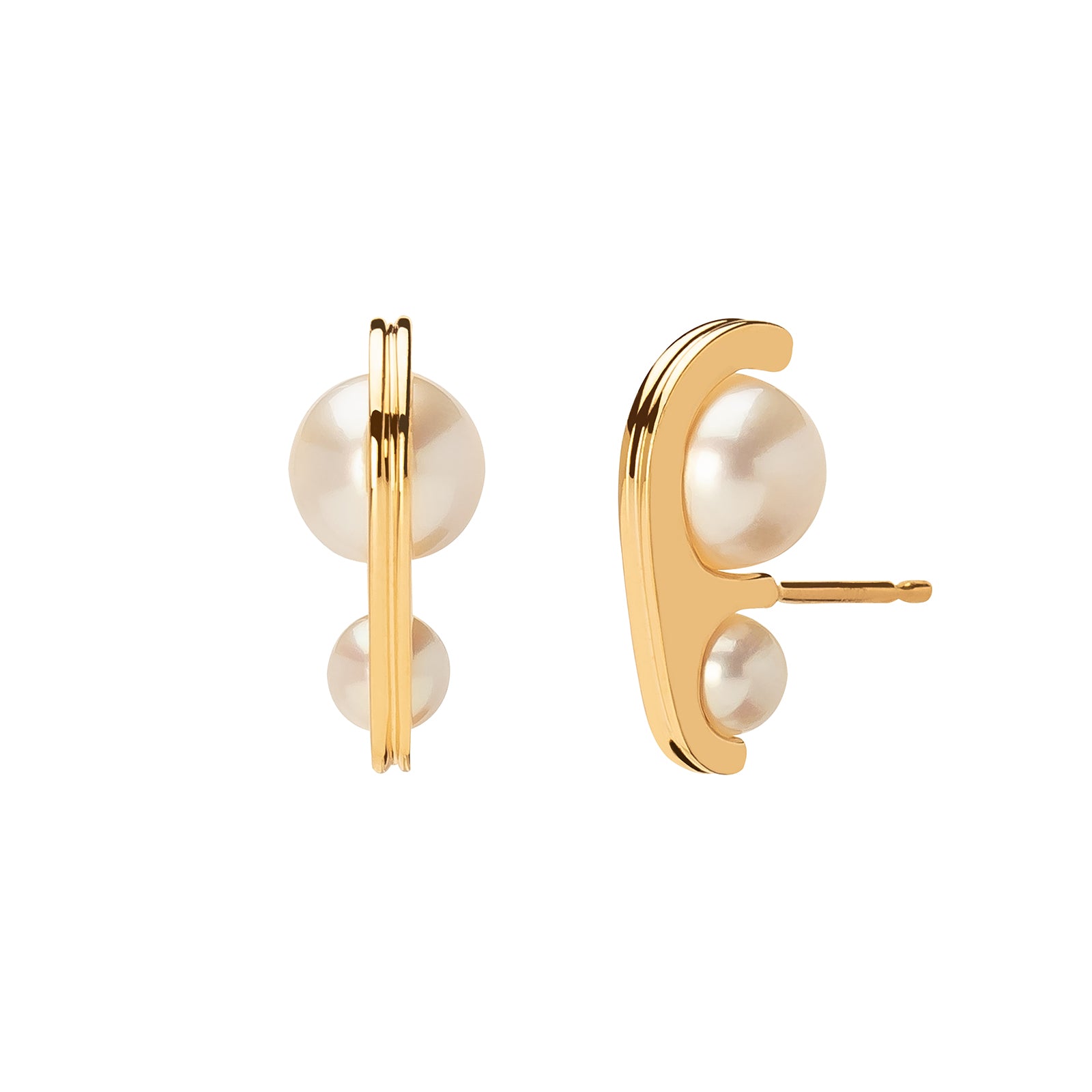 Hirotaka Beluga Double Earring - Pearl - Earrings - Broken English Jewelry