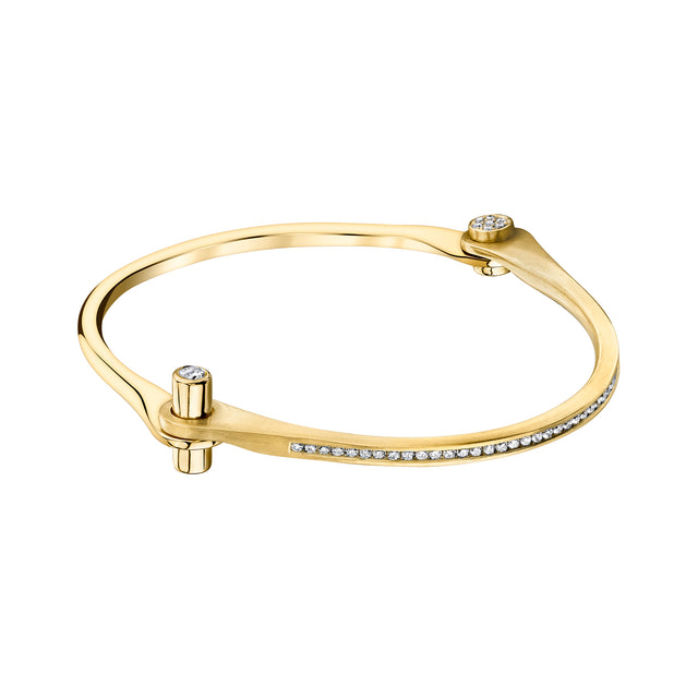 Borgioni Skinny Pave Diamond Handcuff - Yellow Gold - Broken English Jewelry