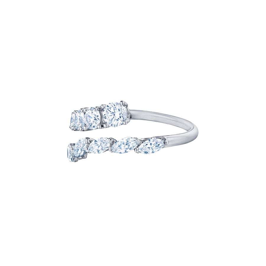 Kwiat Eclipse Bypass Diamond Ring - White Gold - Broken English Jewelry