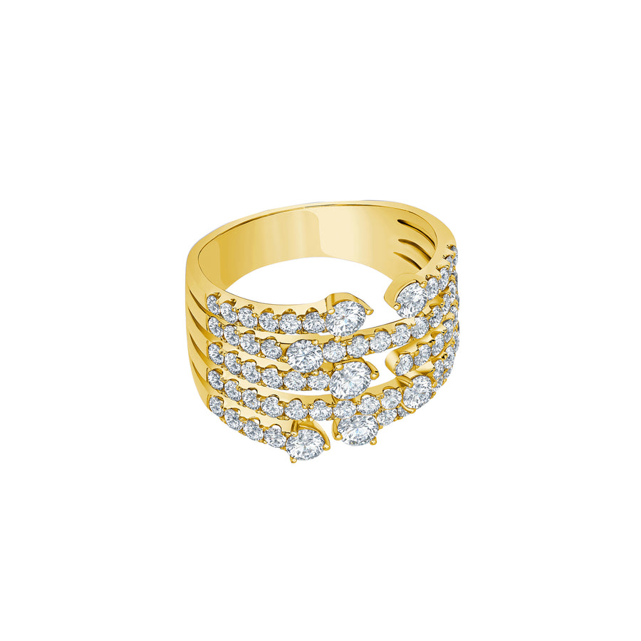 Graziela Medium Cage Diamond Ring - Yellow Gold - Broken English Jewelry