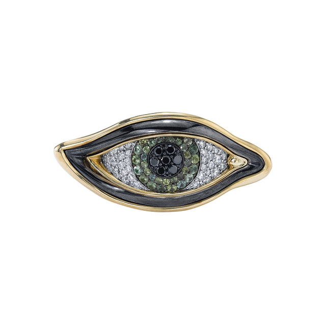 VRAM Eye of Chrona Ring - Green Sapphire - Broken English Jewelry