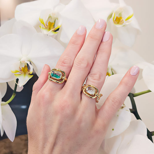 Diamond Malha Shaker Ring - Diamond