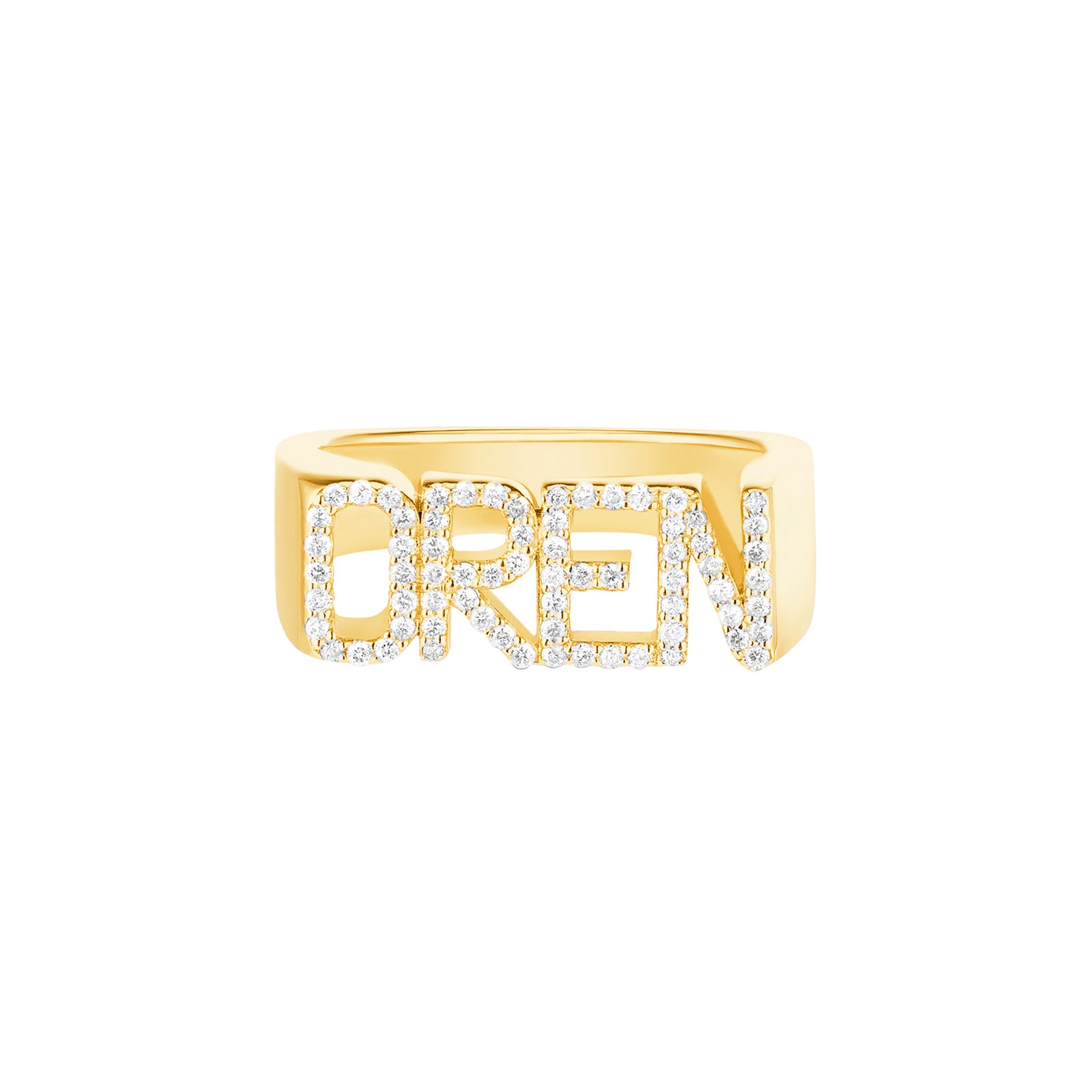 Carbon & Hyde Custom Diamond Signet Ring - Yellow Gold - Rings - Broken English Jewelry