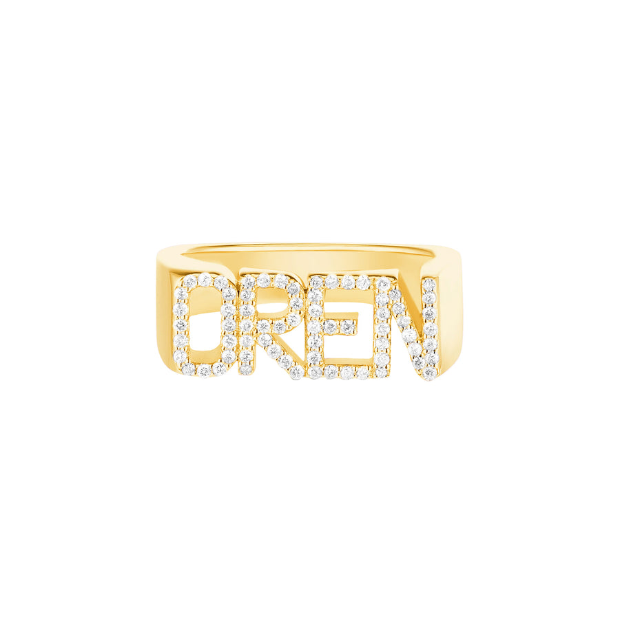 Carbon & Hyde Custom Diamond Signet Ring - Yellow Gold - Rings - Broken English Jewelry